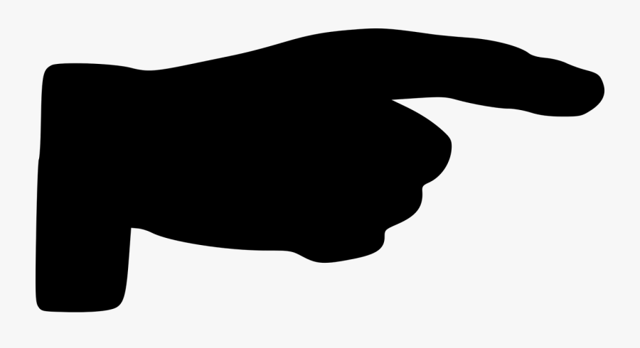 Hand Pointing Silhouette, Transparent Clipart