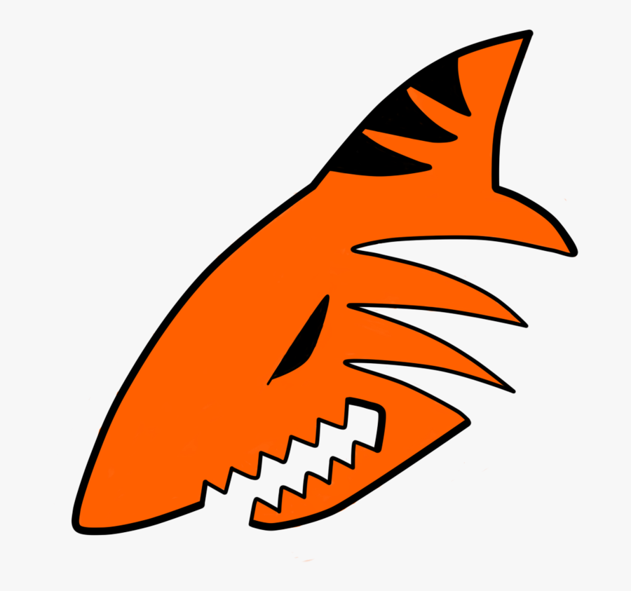 Tiger Shark Clipart Orange - Shark Logo Png Orange, Transparent Clipart