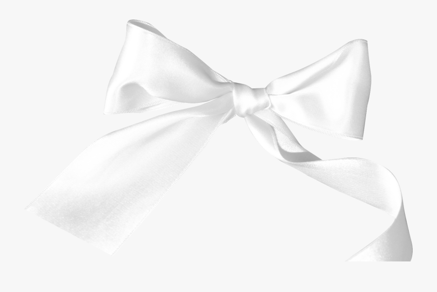 White Ribbon Bow Png - Monochrome, Transparent Clipart