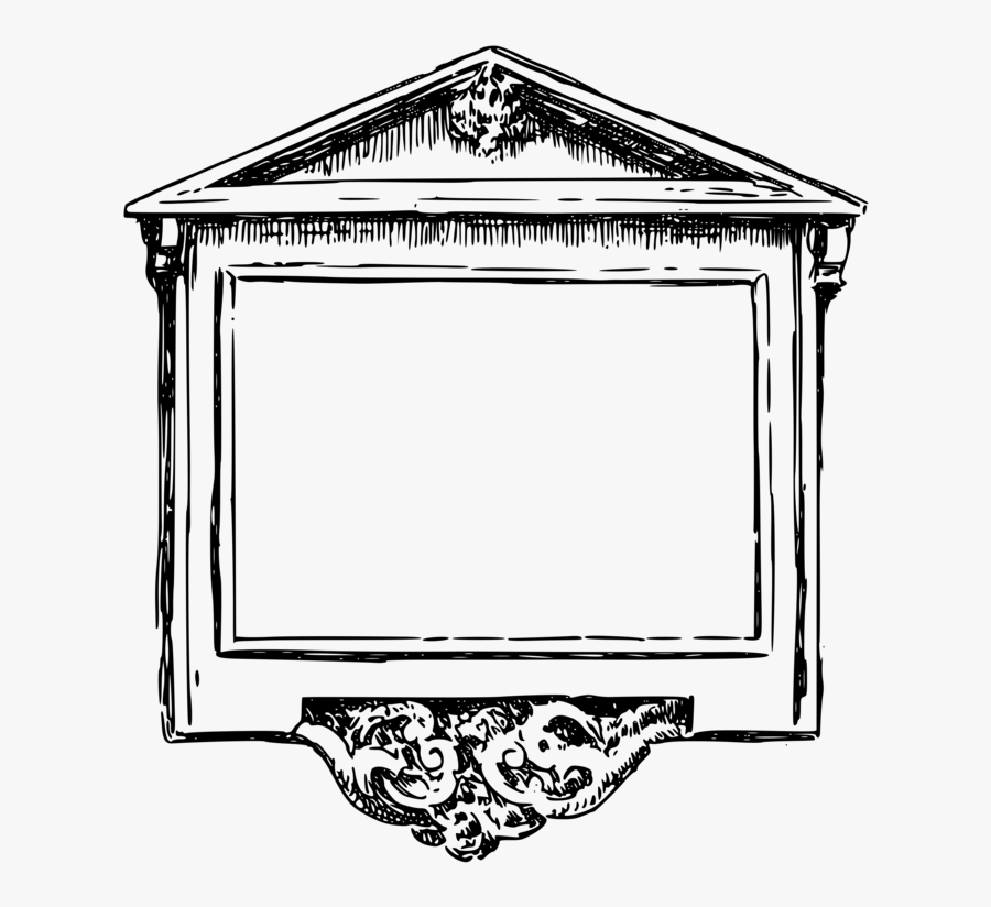 Picture Frame,line Art,symmetry - Plaque Clipart Black And White, Transparent Clipart