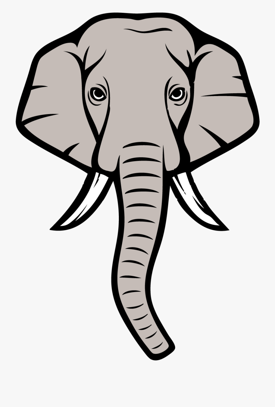 Alabama Elephant Lineart - Drawing Elephant Head Cartoon, Transparent Clipart