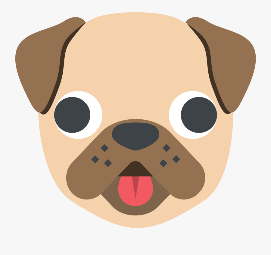 Poodle Puppy Face Pug Emoji - Dog Emoji Pug, Transparent Clipart