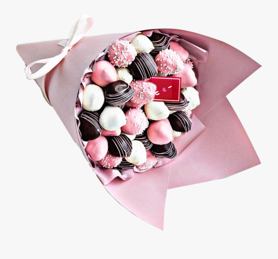 #bouquet #strawberries #pink #chocolate #fruit #food - Pink Chocolate Strawberry Bouquet, Transparent Clipart