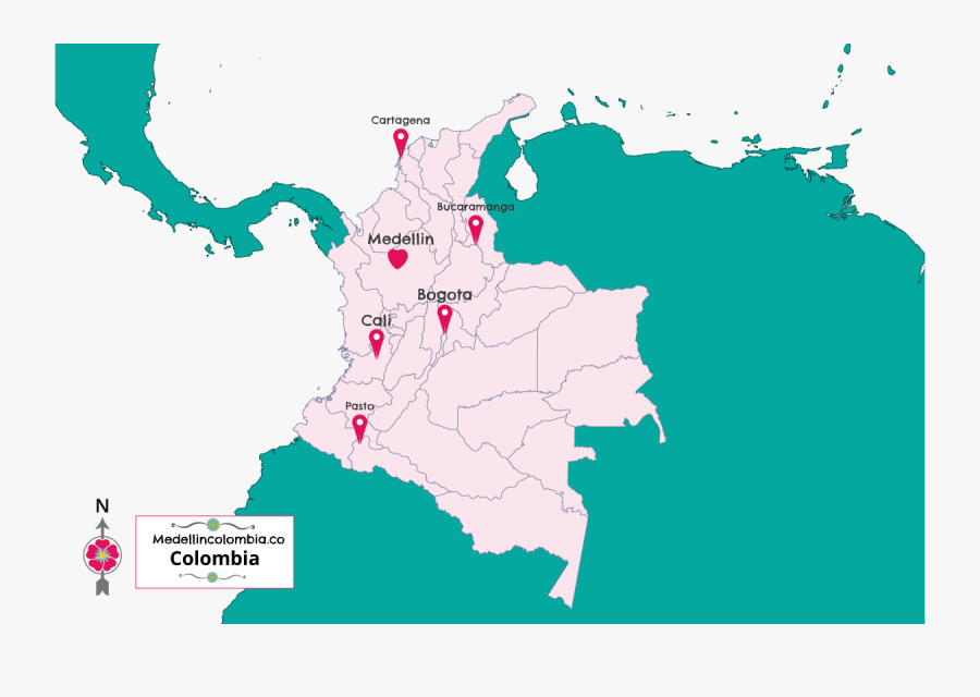 Transparent Map Of Spain Clipart - Medellin Colombia On A Map, Transparent Clipart