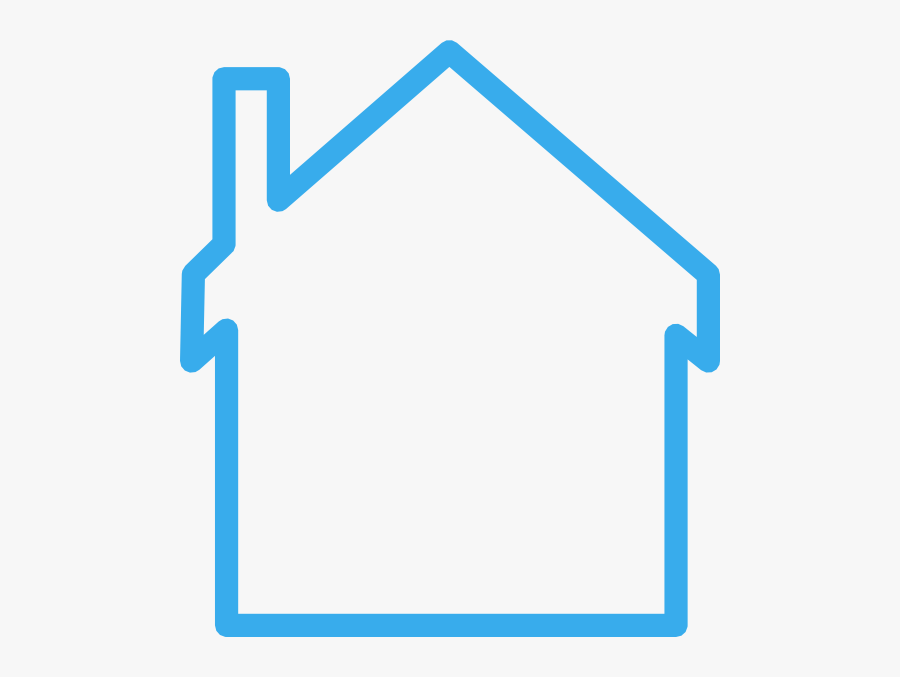 Transparent Victorian Houses Clipart - Blue House Outline Clipart, Transparent Clipart