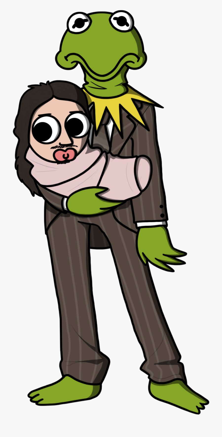 Baby Joel And Papa Kermit - Joel Kermit, Transparent Clipart