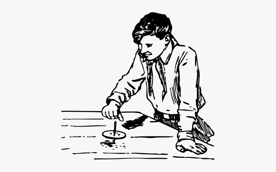 Boy Spinning Top Vector Image - Spinning A Top, Transparent Clipart