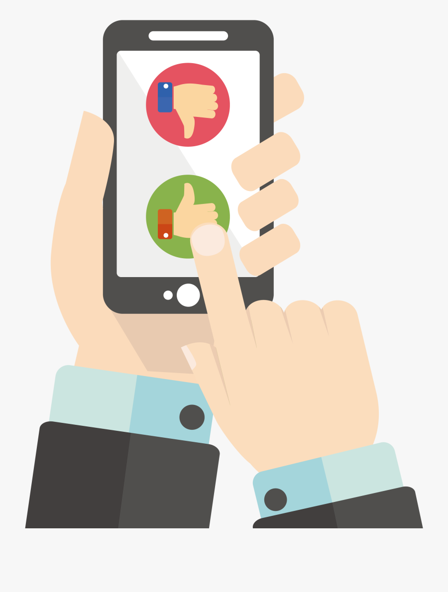 Mobile App Smartphone Illustration - Mobile In Hand Illustration, Transparent Clipart