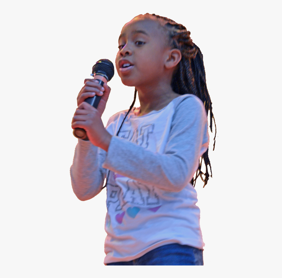 Transparent Girl Singing Png - Students Reading With Microphone, Transparent Clipart