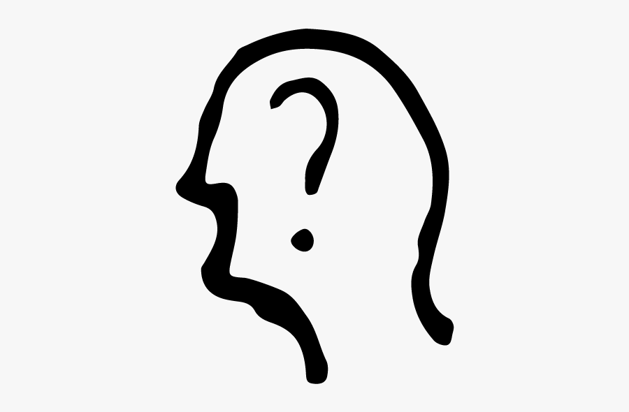 Outline Of Head With A Question Mark In It, Icon, Transparent Clipart