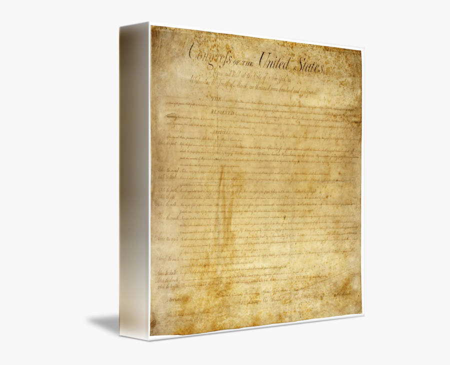 Original United States Constitution - Bill Of Rights, Transparent Clipart