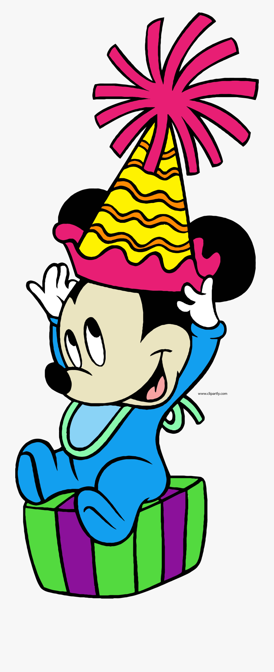 Baby Mickey Party Hat Suprise Clipart Png - Baby Mickey Mouse Happy Birthday, Transparent Clipart
