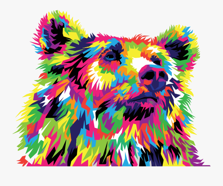 Carnivore,art,canidae - Colorful Bear Art, Transparent Clipart