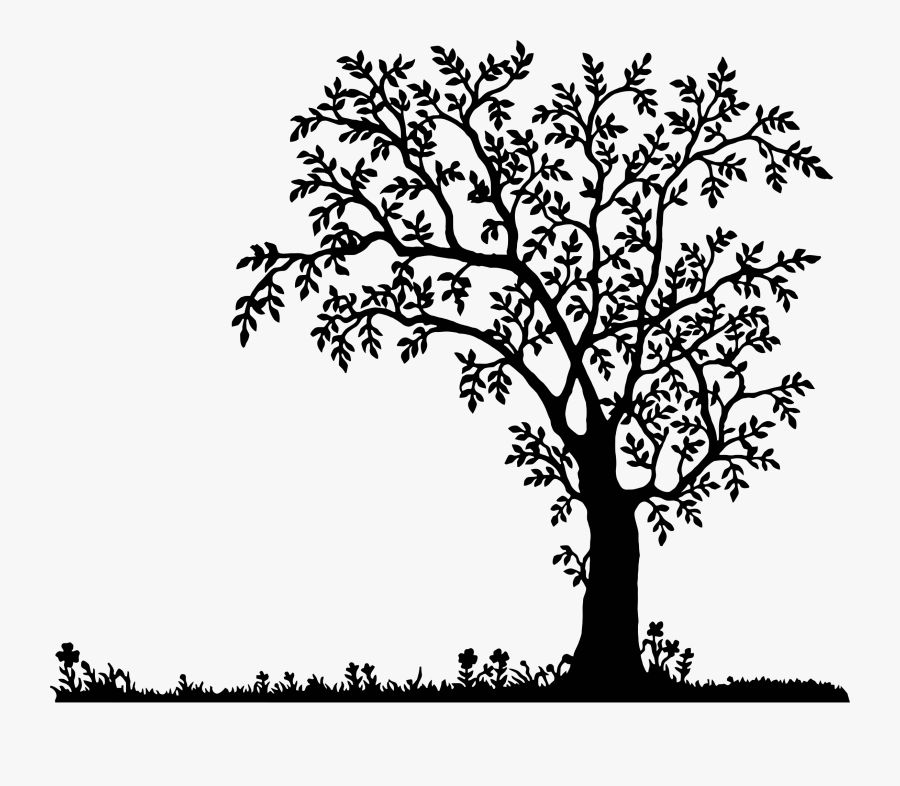 3 Girls Playing Vintage Silhouette Minus Girls - Black And White Tree Clipart Png, Transparent Clipart