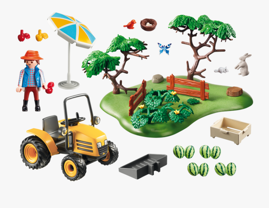 Harvest Clipart Tractor - Playmobil 6870 Country Orchard Harvest Starterset, Transparent Clipart