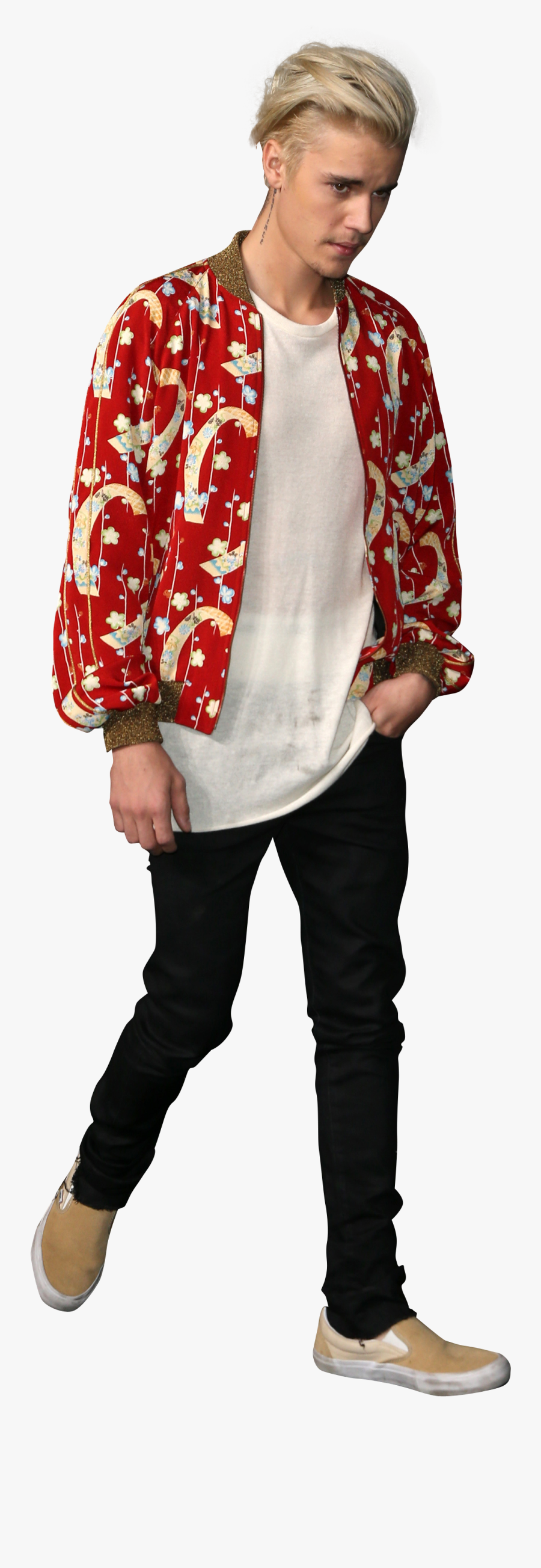 Transparent Justin Bieber Clipart - Justin Bieber Red Shirt, Transparent Clipart