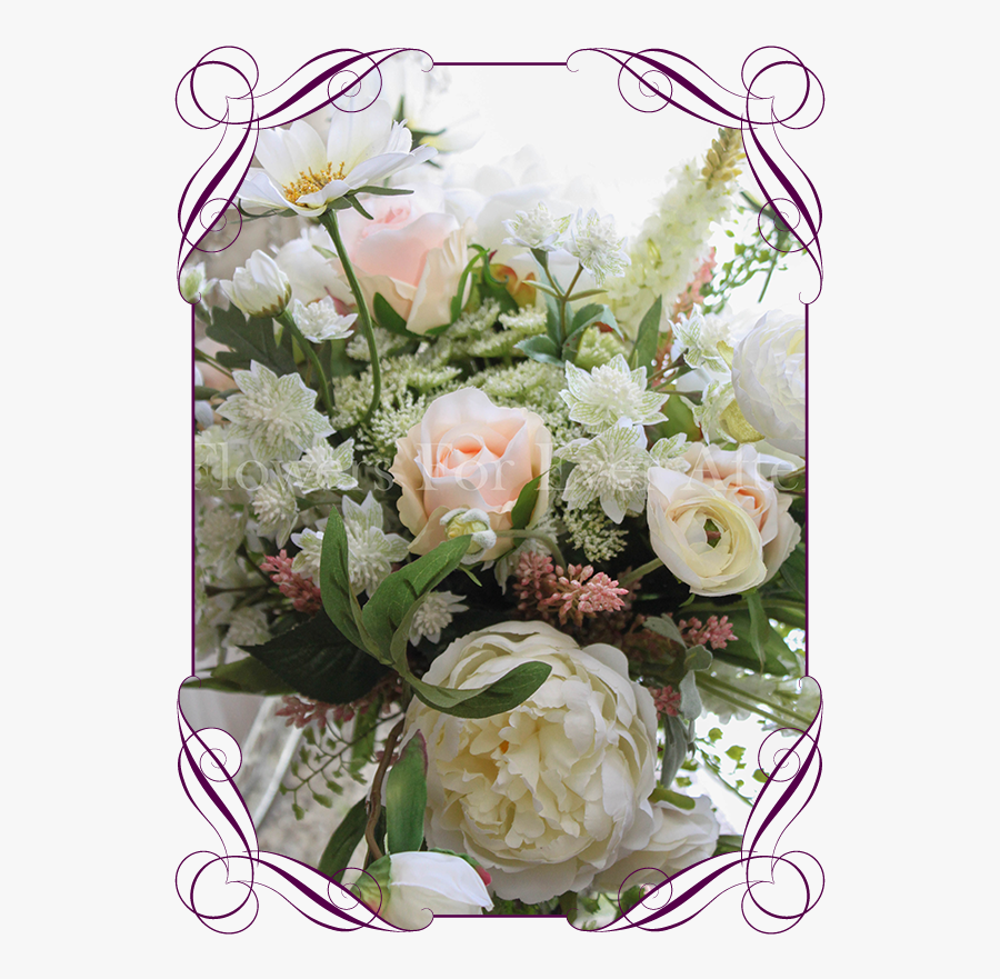 Clip Art Boho Wedding Bouquets - Garden Roses, Transparent Clipart