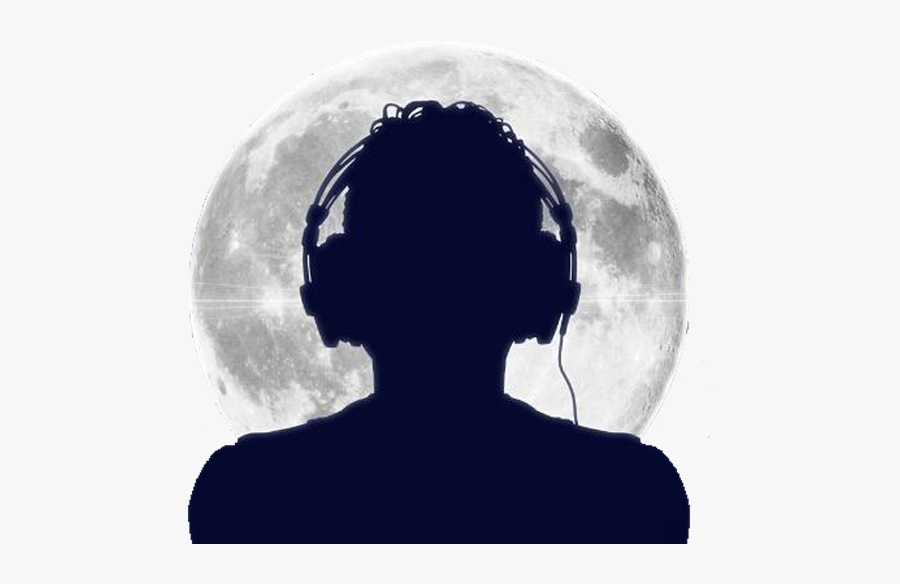 Silhouette With Headphones, Transparent Clipart