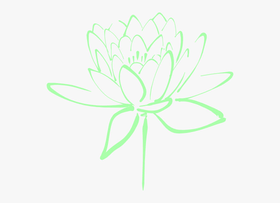 Mint Green Flower Clip Art - Fiori Di Loto Stilizzati, Transparent Clipart