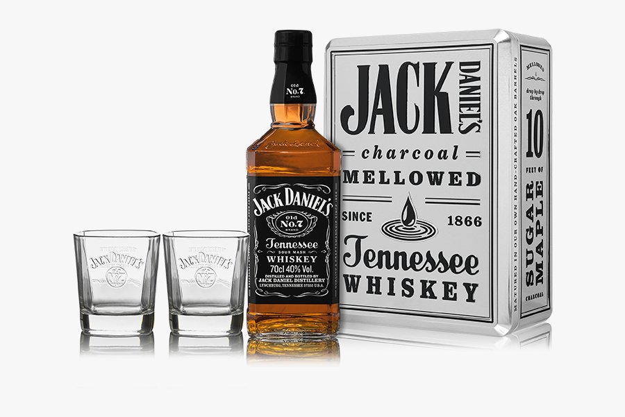 Jack Daniels Bottle And Box, Transparent Clipart