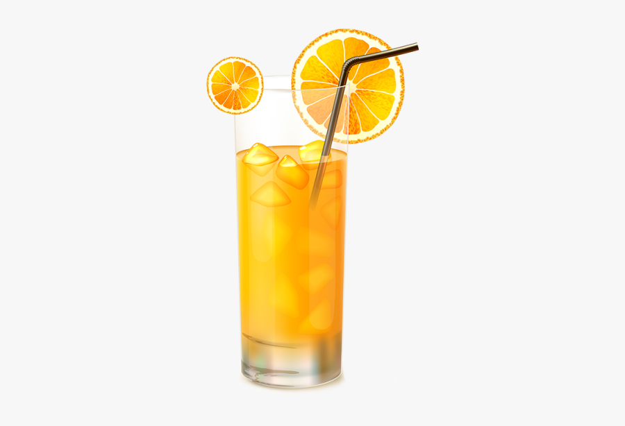 Vector And Psd - Orange Juice Glass Png, Transparent Clipart
