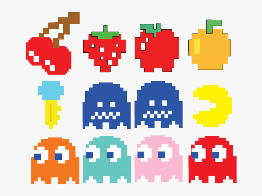 Pacman Ghost Bit Clipart X Transparent Png - Pacman 8 Bit Fruit, Transparent Clipart