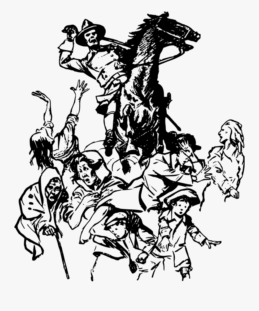 Evil Horse Rider And Kids - Equestrianism, Transparent Clipart