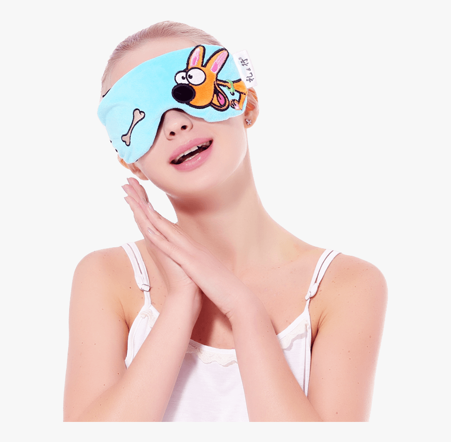 Cute Dog Design Usb Heating Plush Eye Mask With Scent - Girl, Transparent Clipart