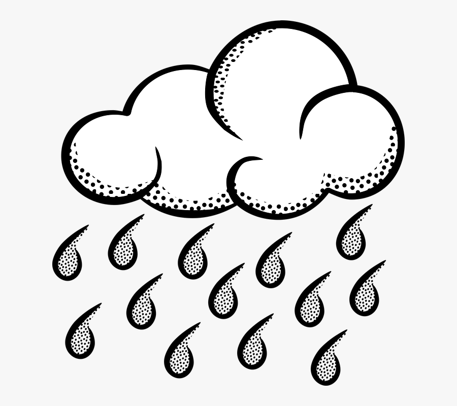 Rain, Clouds, Weather, Rainy, Sky - Rain Black And White, Transparent Clipart