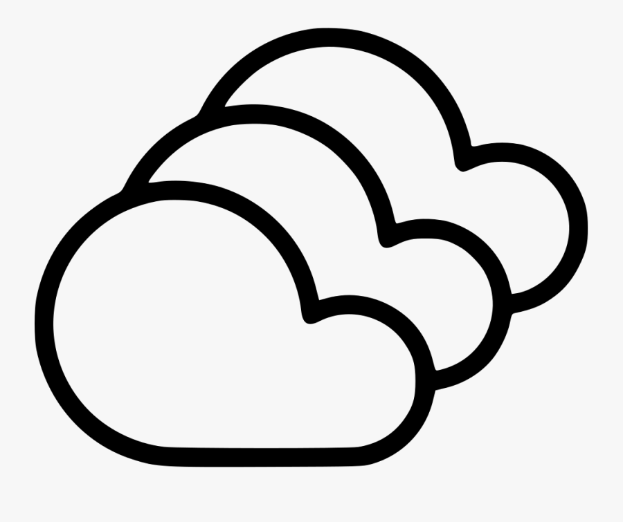Clould Clouds Cloudy - Line Art, Transparent Clipart