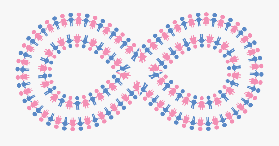 Free Clipart Of A Pink And Blue Infinity Symbol - Male And Female Symbols Holding Hands, Transparent Clipart