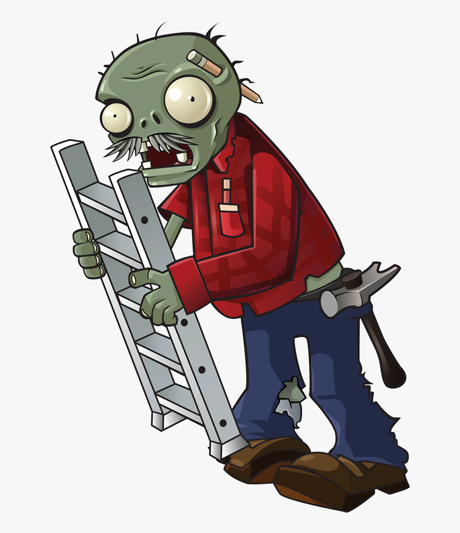 Plants Vs Zombies Ladder Zombie, Transparent Clipart