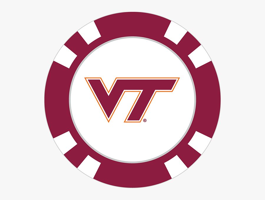 Virginia Tech Cavaliers Poker Chip Ball Marker - Virginia Tech Logo Circle, Transparent Clipart