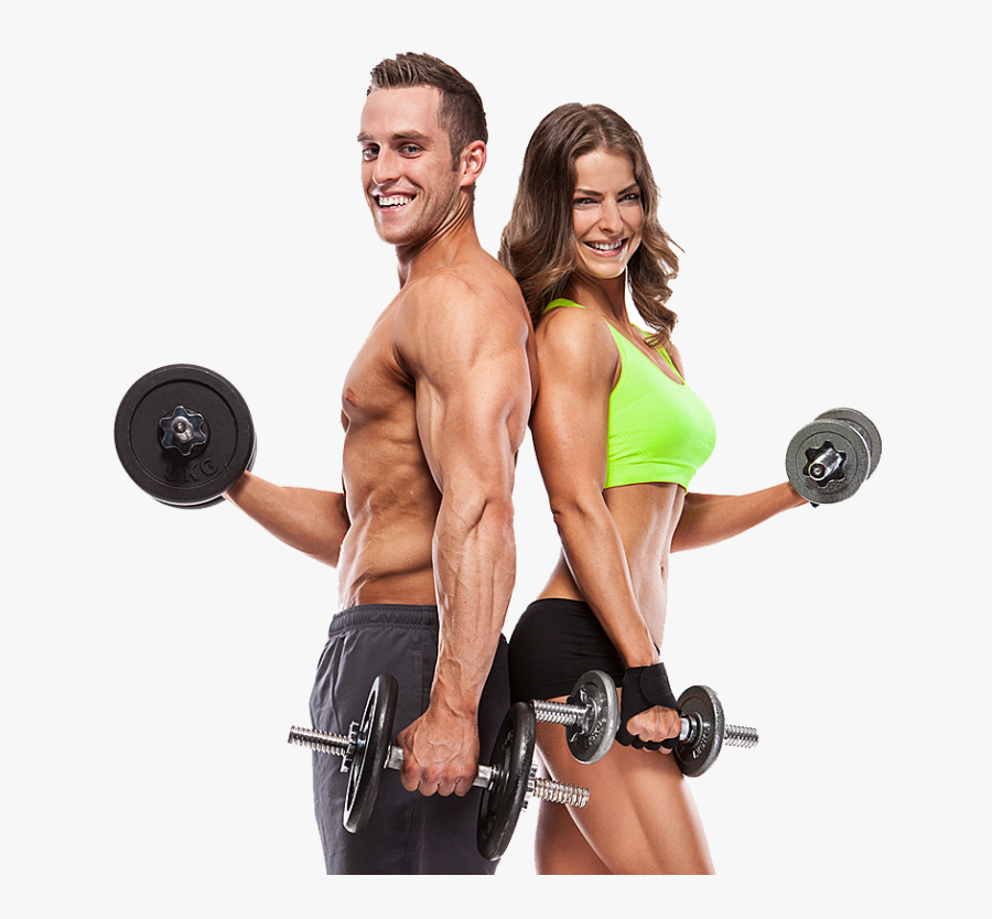 Fitness Model Male And Female - Treino Academia Png, Transparent Clipart