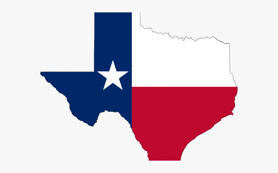 Texas Flag On State, Transparent Clipart