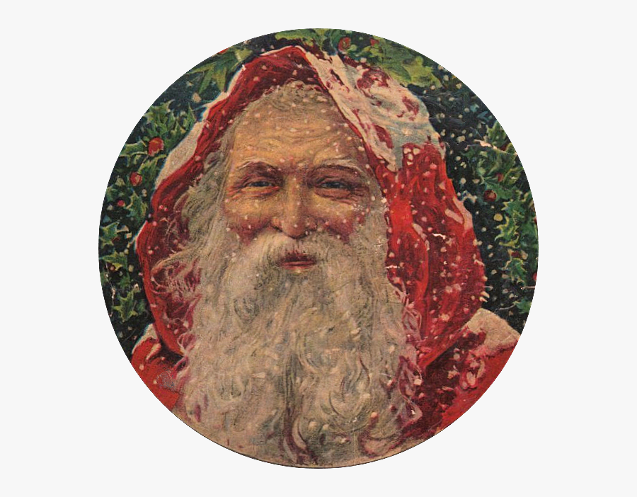 Amazing Victorian Graphic Santa - Vintage Victorian Santa, Transparent Clipart