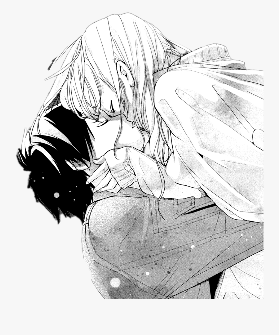 #love Couple #couple #lovers #love #hug #blackandwhite - Black And White Anime Lovers, Transparent Clipart