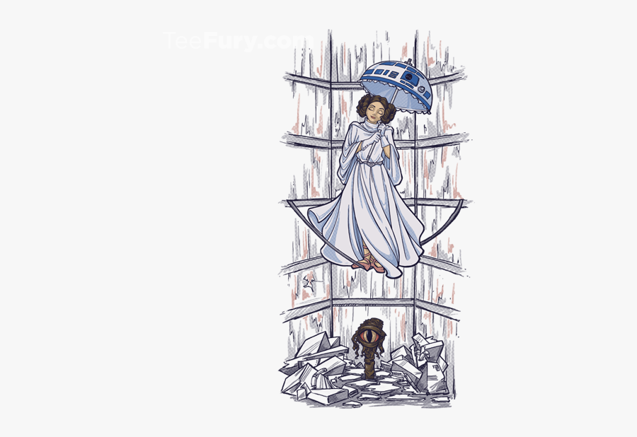 Star Wars Haunted Mansion Parasol Girl Mash-up T Shirt - Sketch, Transparent Clipart