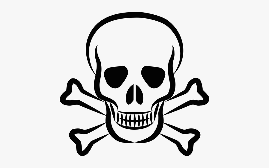 Skull And Crossbones Silhouette - Printable Skull And Crossbones, Transparent Clipart