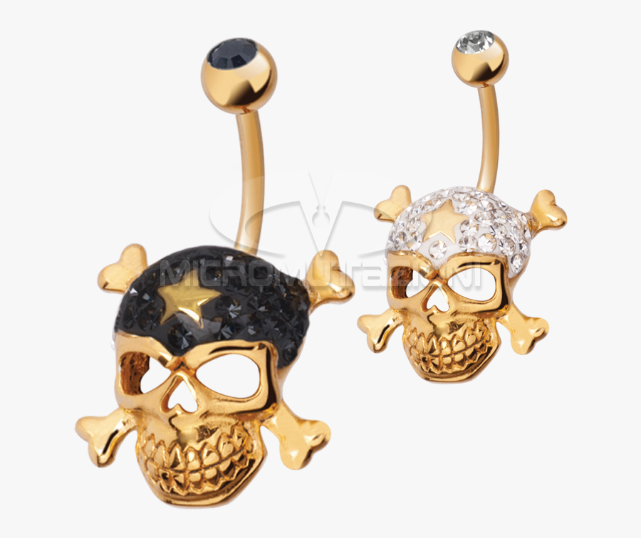 Gloss Finish Cross Bones Gold Steel Banabell Navel - Earrings, Transparent Clipart