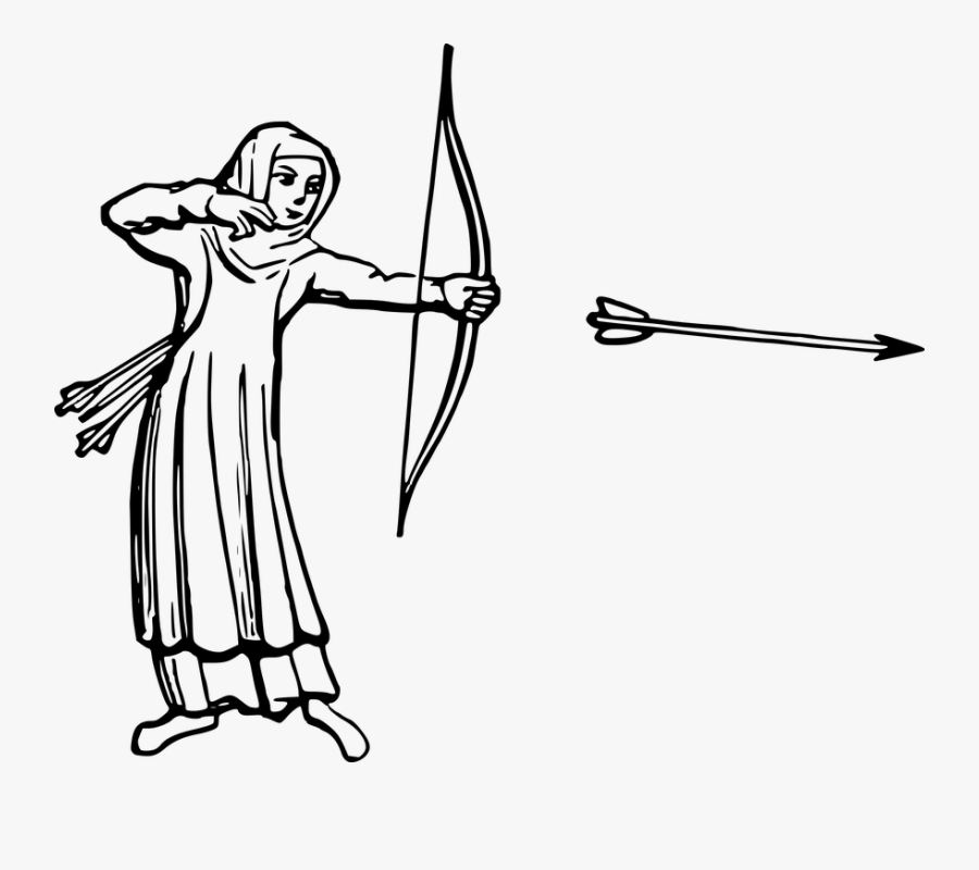 Bow And Arrow Black And White 27, Buy Clip Art - Drawing Of Bow And Arrow Png, Transparent Clipart