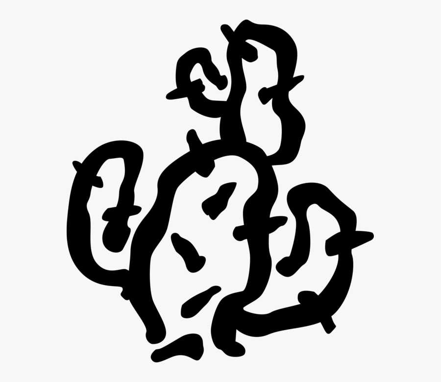 Vector Illustration Of Desert Vegetation Succulent - Illustration, Transparent Clipart