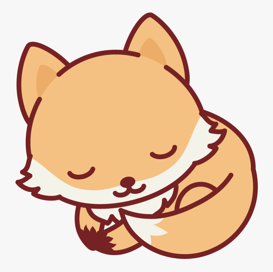 Sleeping Nerdy Fox - Cute Fox Drawing, Transparent Clipart