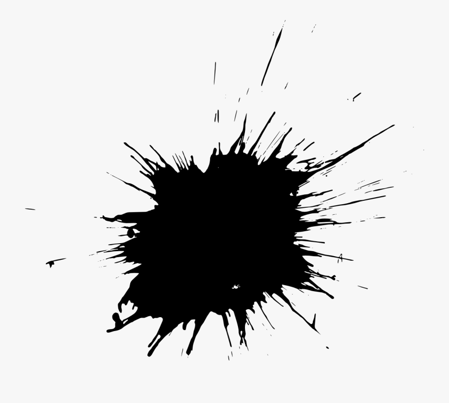 Paint Splatter - Black Paint Splatter Circle, Transparent Clipart