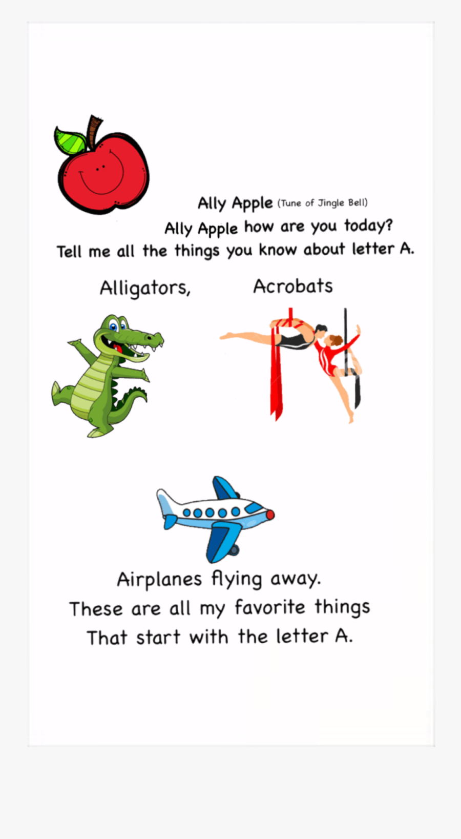 Clip Art Letter A Song Teaching - Strawberry, Transparent Clipart