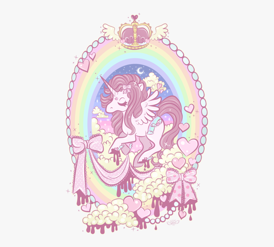 Kawaii Pastel Rainbow Unicorn, Transparent Clipart