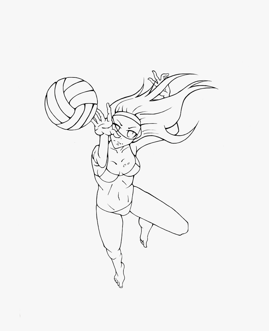 Volleyball Images Lineart - Sketch, Transparent Clipart