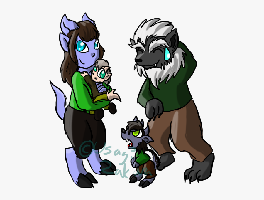Draenei Worgen Family By Usagi - Worgen Kid, Transparent Clipart