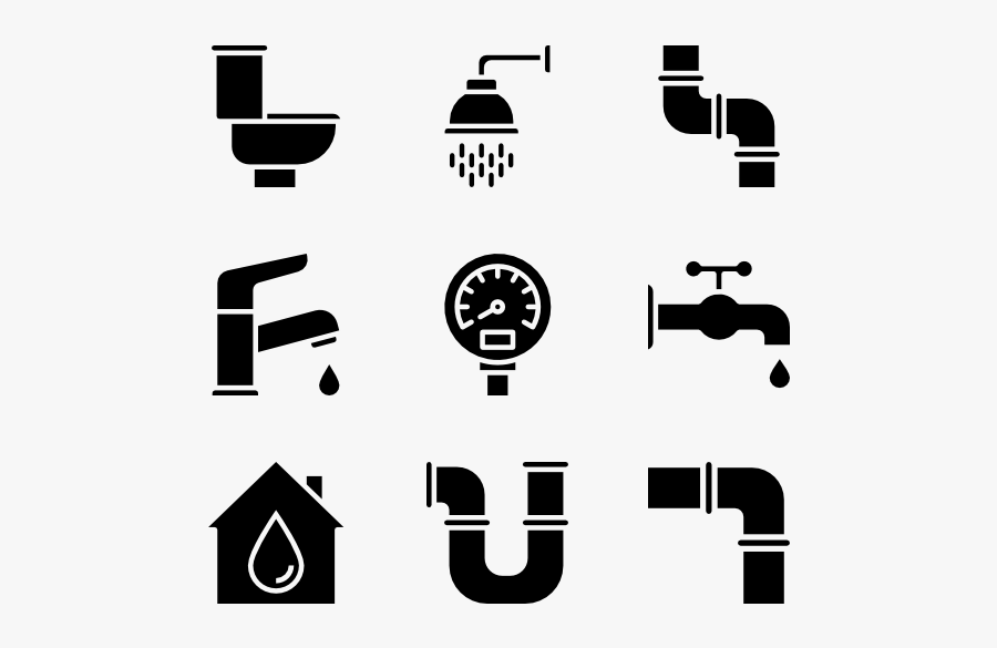 Vector Pipes Exhaust Pipe - Plumbing Tool Icon Black .png, Transparent Clipart