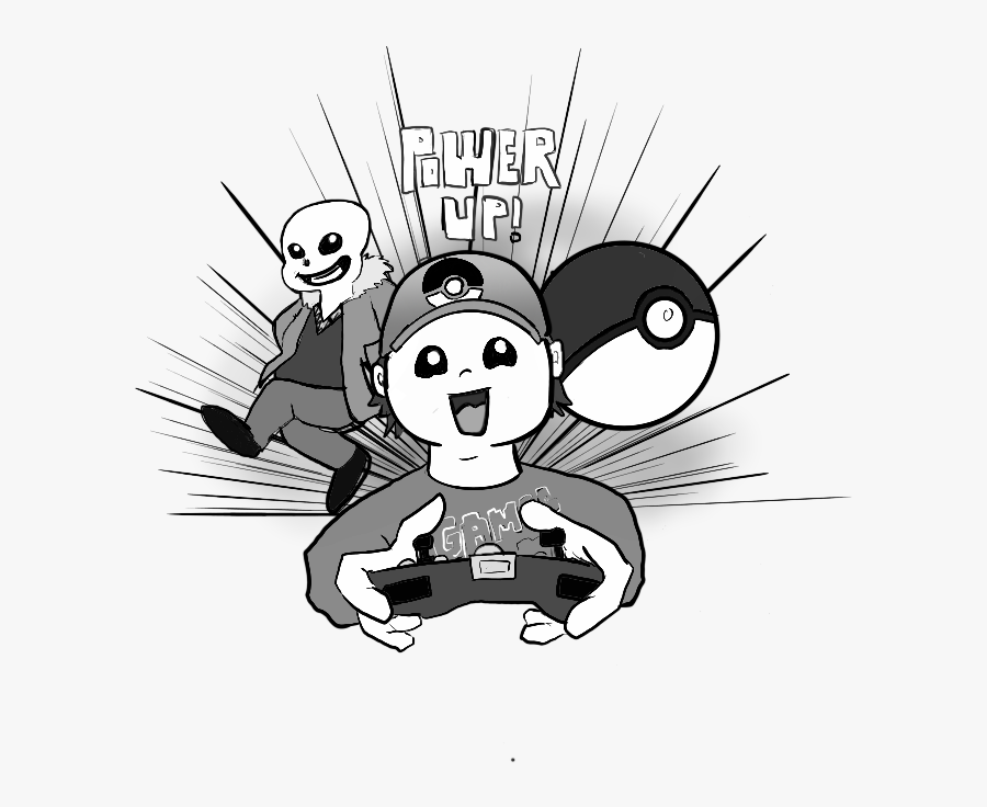 Transparent Playing Video Games Black And White Clipart - Cartoon, Transparent Clipart